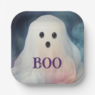 Spooky Ghost Halloween Paper Plates