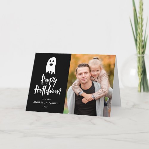 Spooky Ghost  Halloween Photo Greeting Card