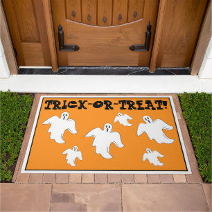 Spooky Ghost Halloween Trick-Or-Treat Decor Doormat