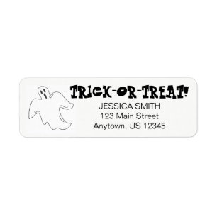 Spooky Ghost Happy Halloween Trick or Treat Custom Label