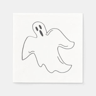 Spooky Ghost Happy Halloween Trick or Treat Design Napkins
