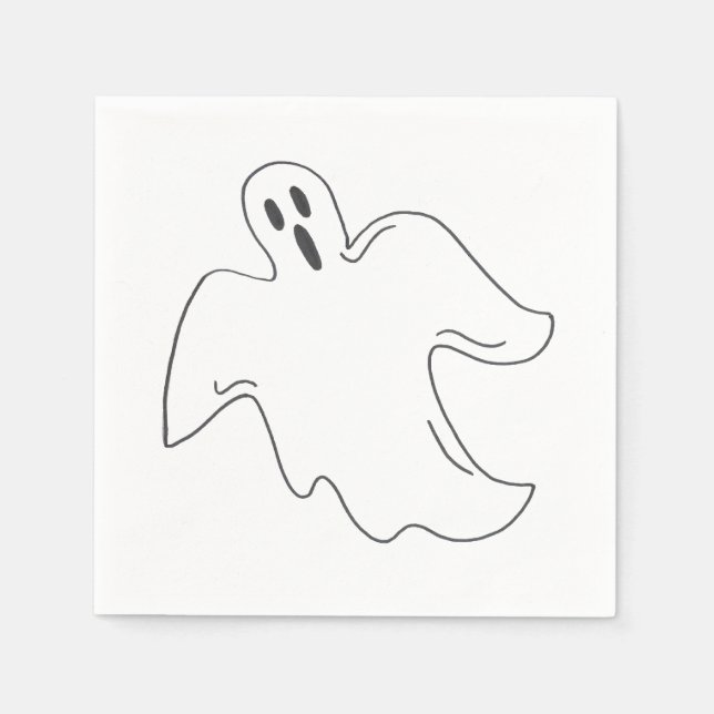 Spooky Ghost Happy Halloween Trick or Treat Design Napkins (Front)