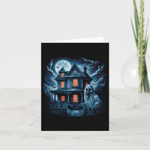 Spooky Ghost House Dark Horror Halloween Costume Card