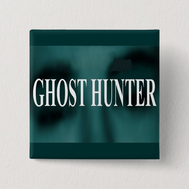 Spooky Ghost Hunter Pinback Button (Front)