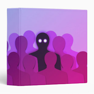 Spooky Ghost In People Crowd Horror Art 3 Ring Binder