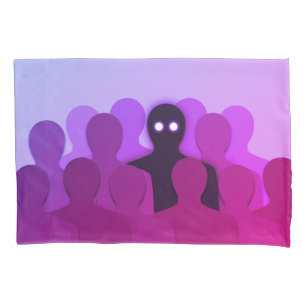 Spooky Ghost In People Crowd Horror Art Pillow Case