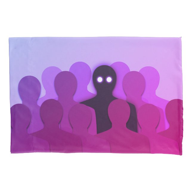 Spooky Ghost In People Crowd Horror Art Pillow Case (Front)