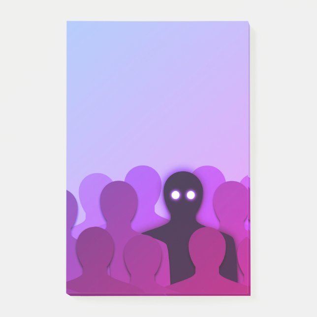 Spooky Ghost In People Crowd Horror Art Post-it Notes (Front)