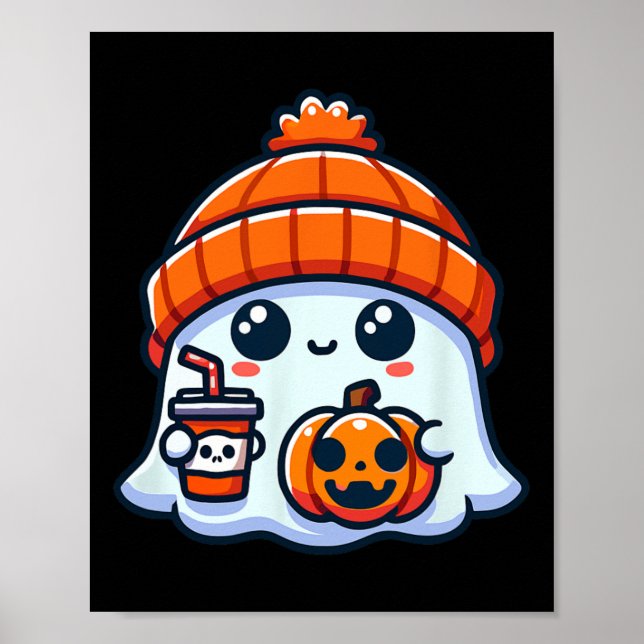 Spooky Ghost Mens Halloween  Poster (Front)