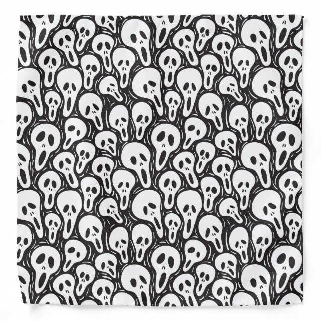 Spooky Ghost Pattern Bandana (Front)