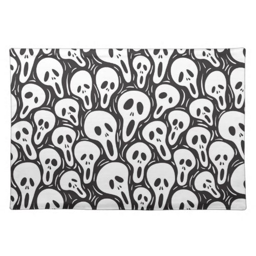 Spooky Ghost Pattern Cloth Placemat