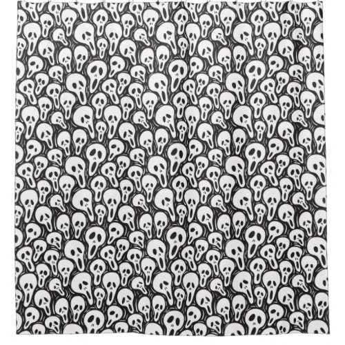 Spooky Ghost Pattern Shower Curtain