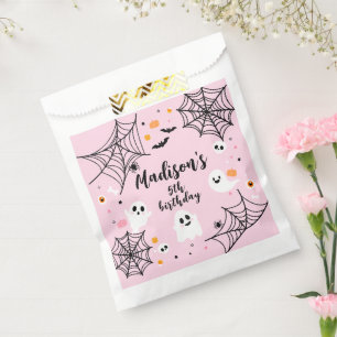 Spooky Ghost Pink Halloween Favor Bag