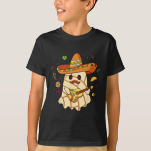 Spooky Ghost Play Guitar Conchas Pan Dulce Hallowe T-Shirt
