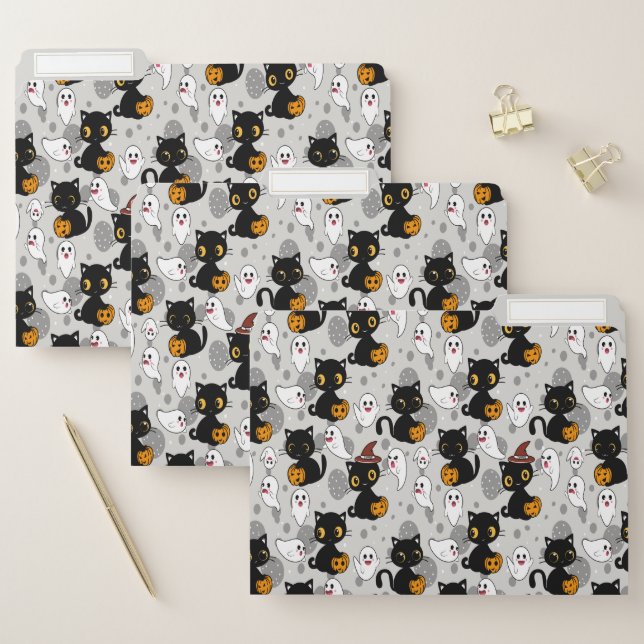 Spooky Ghost Pumpkin Paws File Folder (Set)