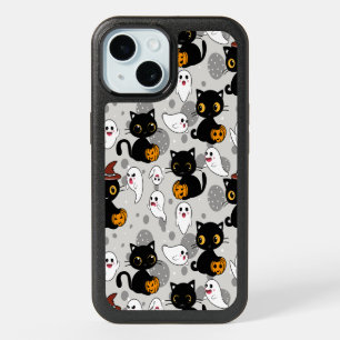 Spooky Ghost Pumpkin Paws iPhone 15 Case