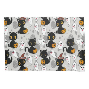 Spooky Ghost Pumpkin Paws Pillow Case
