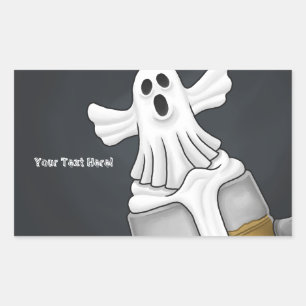 Spooky Ghost Rectangular Sticker