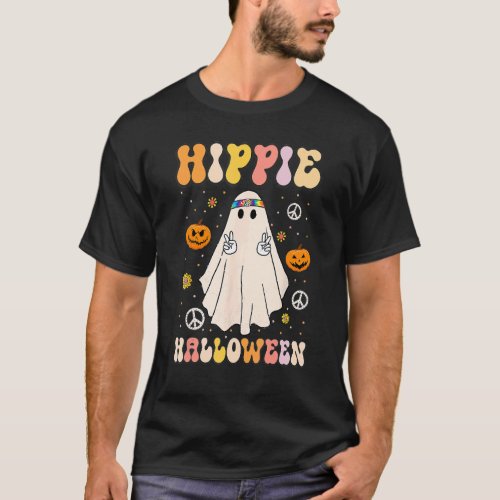 Spooky Ghost Retro Lets Go Ghouls Halloween Ghost T_Shirt