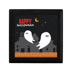 Spooky ghost town halloween cartoo gift box