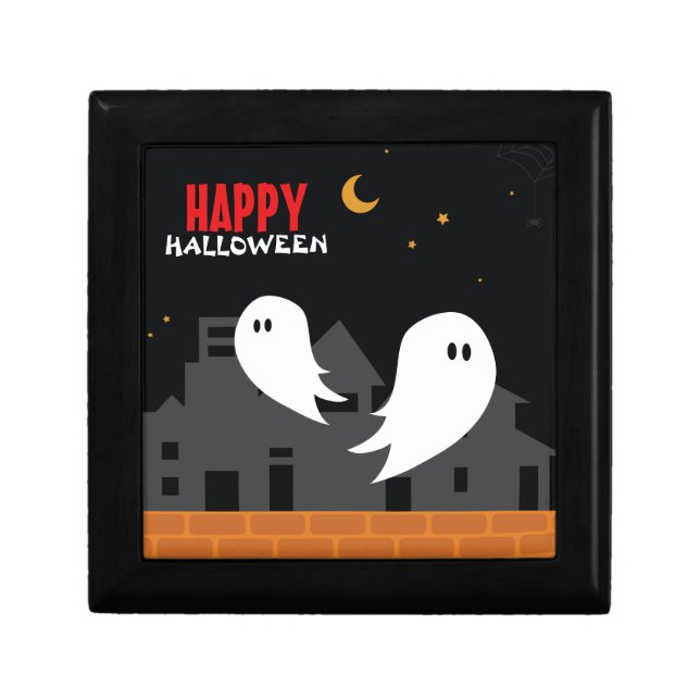 Spooky ghost town halloween cartoo gift box (Front)
