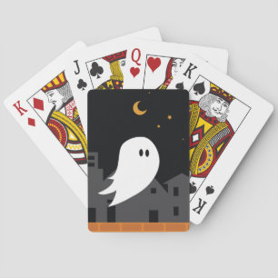 Spooky ghost town halloween cartoon  poker cards