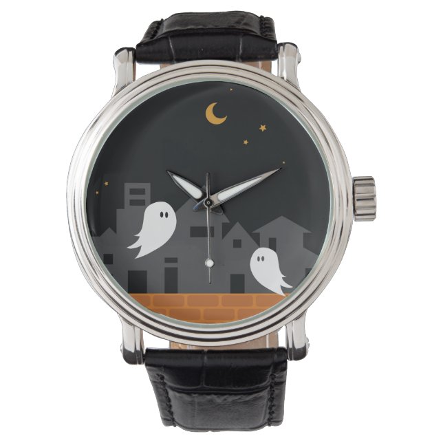 Spooky ghost town halloween horror cartoon watch (Front)