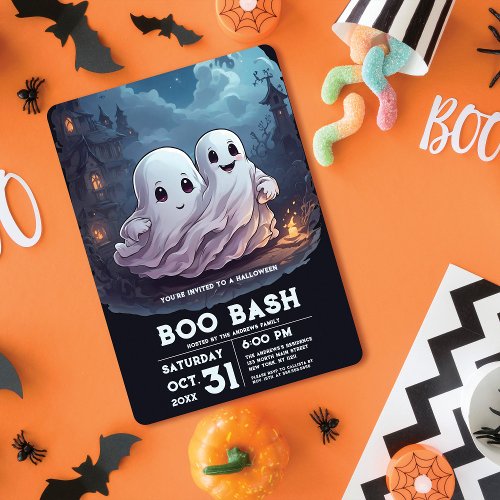 Spooky Ghost Town Halloween Party Invitation