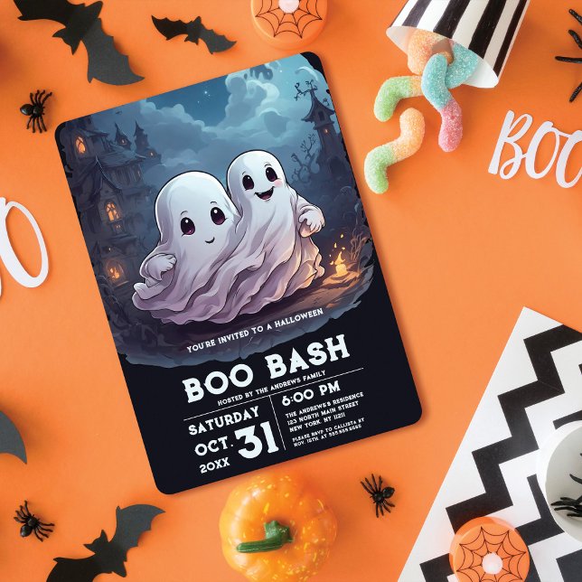 Spooky Ghost Town Halloween Party Invitation (Creator Uploaded)