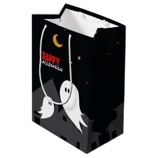 Spooky ghost town halloween treat medium gift bag