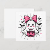 Spooky Ghost with Pink Bow Breast Cancer Awareness (Front/Back)