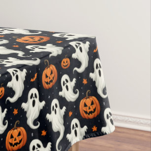 Spooky Ghosts and Jack O'Lanterns Halloween Tablecloth