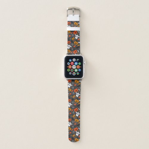 Spooky Ghosts and pumpkins Apple Watch Band