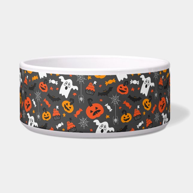 Spooky Ghosts and pumpkins Bowl (Front)