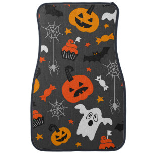 Spooky Ghosts and pumpkins Car Floor Mat
