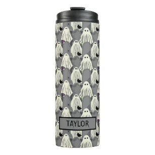 Spooky Ghosts and Tombstones Halloween Thermal Tumbler