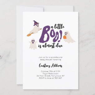 Spooky Ghosts Halloween Baby Shower Invitation