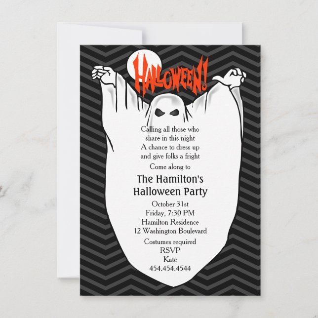 Spooky Ghosts Halloween Party Invitation (Front)