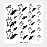 [ Thumbnail: Spooky Ghosts & Scary Bats Halloween Stickers ]