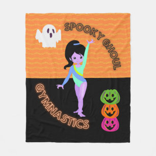 Spooky Ghoul Gymnastics Monster Gymnast Halloween Fleece Blanket