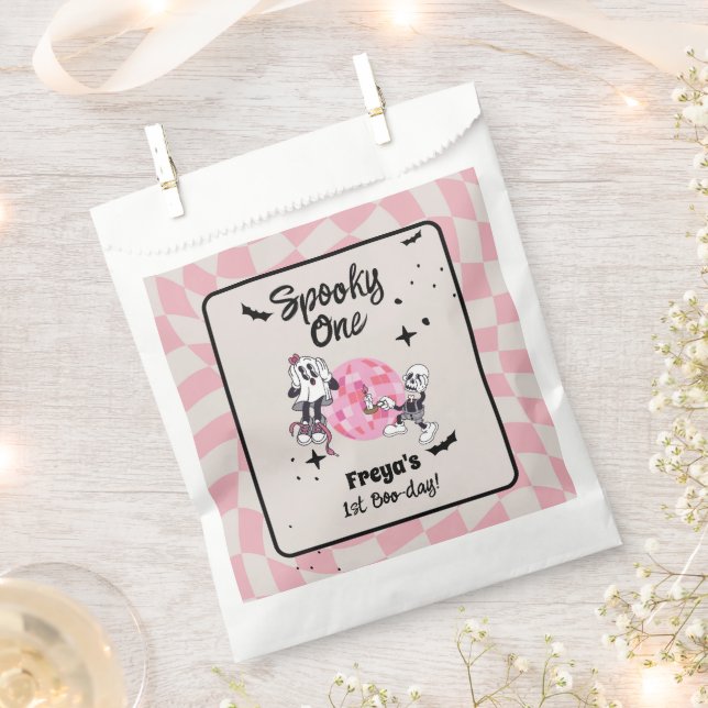Spooky Ghoul Halloween First Birthday  Favor Bag (Clipped)