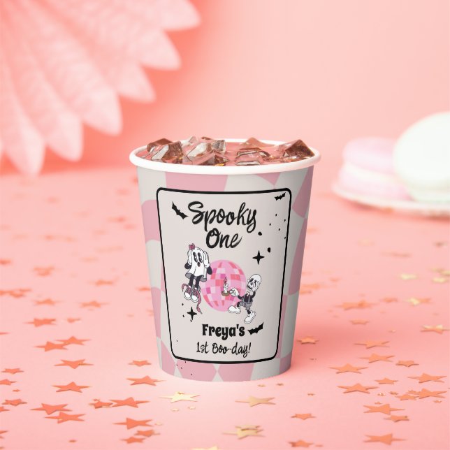 Spooky Ghoul Halloween First Birthday  Paper Cups (Insitu)
