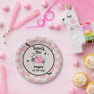 Spooky Ghoul Halloween First Birthday Paper Plates