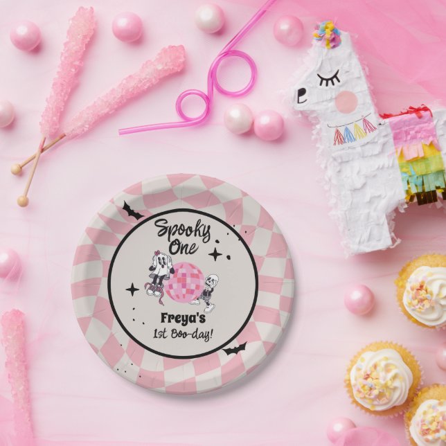 Spooky Ghoul Halloween First Birthday  Paper Plates (Party)