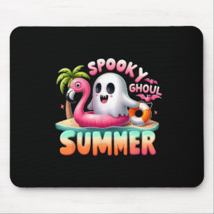 Spooky Ghoul Summer Funny Ghost Flamingo Summer Va Mouse Pad