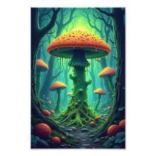 Spooky Giant Mushroom Photo Print