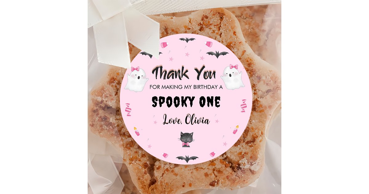 Spooky Girl Halloween Birthday Party Classic Round Sticker | Zazzle