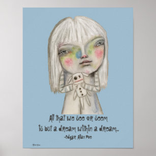Spooky Girl Illustration Cute Whimsical Quote Poster