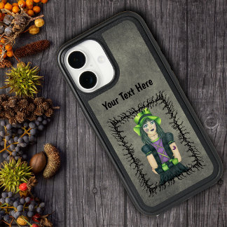 Spooky Girl Tattoos in Black Barbed wire Grey iPhone 16 Case