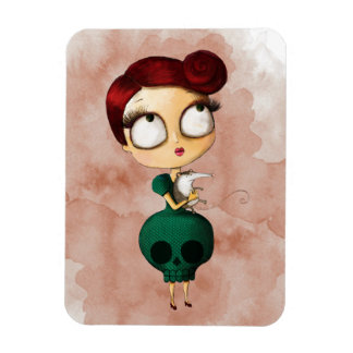 Spooky girl with Opossum Magnet